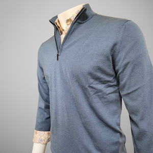 MERINO WOOL QUARTER ZIP SWEATER