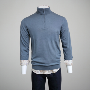 MERINO WOOL QUARTER ZIP SWEATER