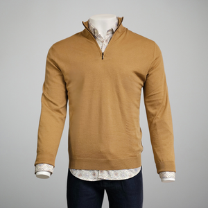 MERINO WOOL QUARTER ZIP SWEATER