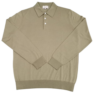 MERINO WOOL LONG SLEEVE POLO